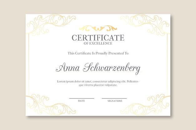 Elegant certificate template