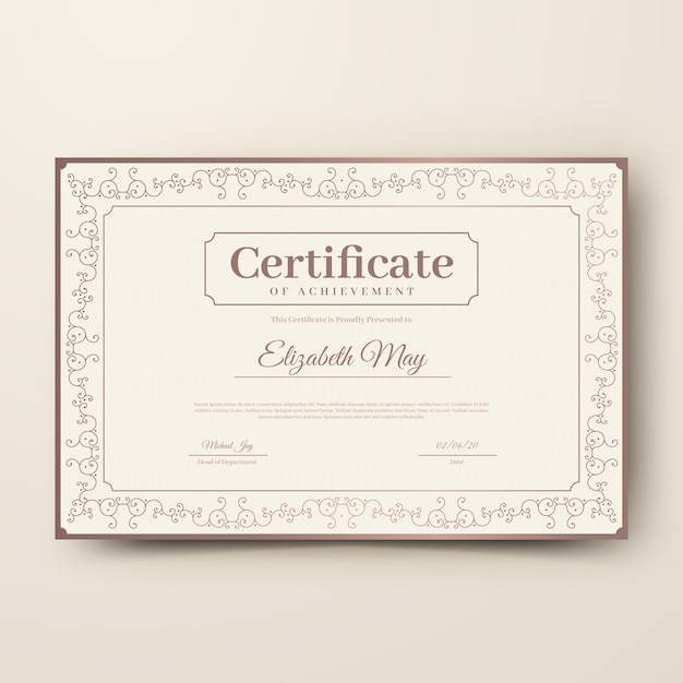 Free vector elegant certificate template