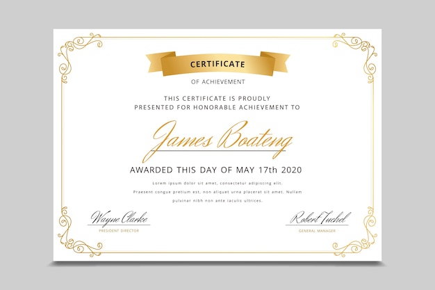 Free vector elegant certificate template