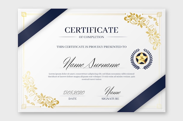 Elegant certificate template