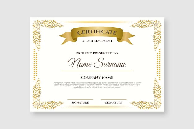 Elegant certificate template