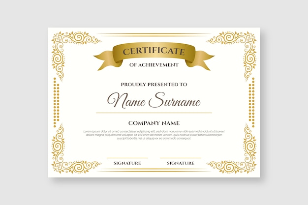 Элегантный сертификат