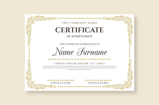 Elegant certificate template