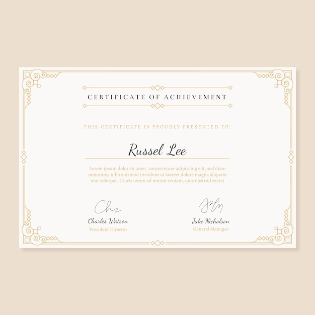 Elegant certificate template