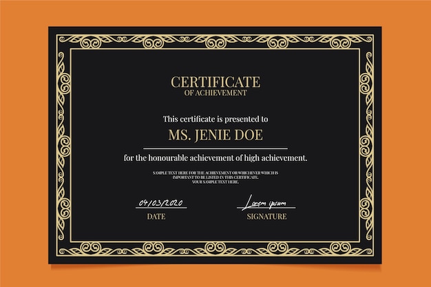 Free vector elegant certificate template