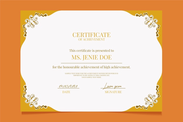 Elegant certificate template