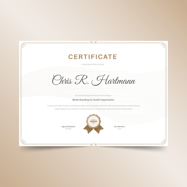 Free vector elegant certificate template