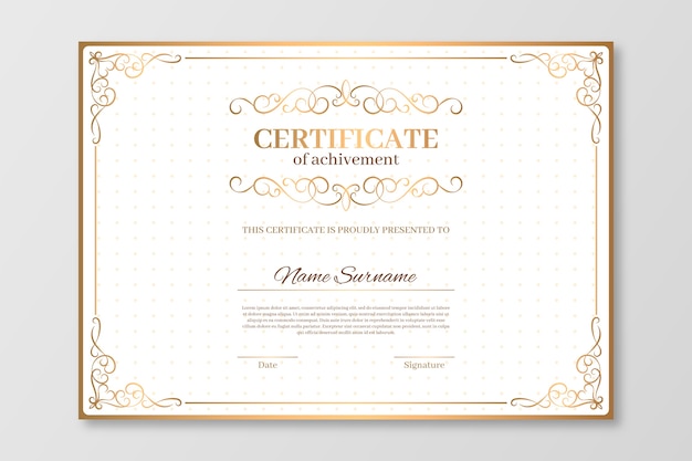 Free Vector elegant certificate template