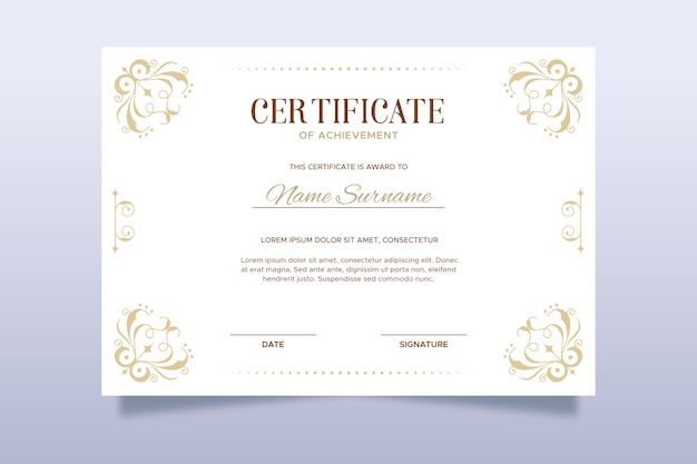 Free vector elegant certificate template