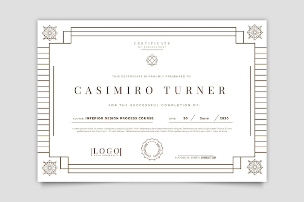 Elegant certificate template