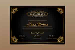 Free vector elegant certificate template