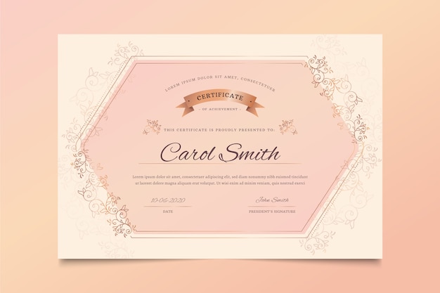 Free vector elegant certificate template