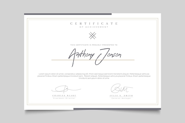 Elegant certificate with frame