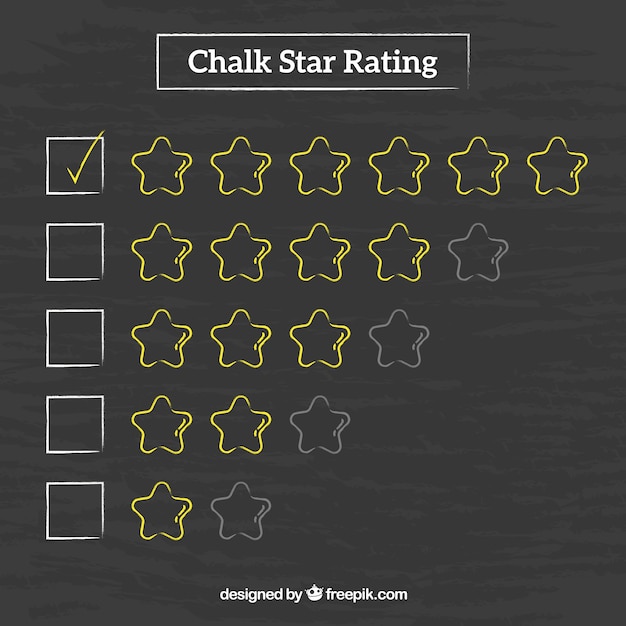 Elegant chalkboard star rating concept