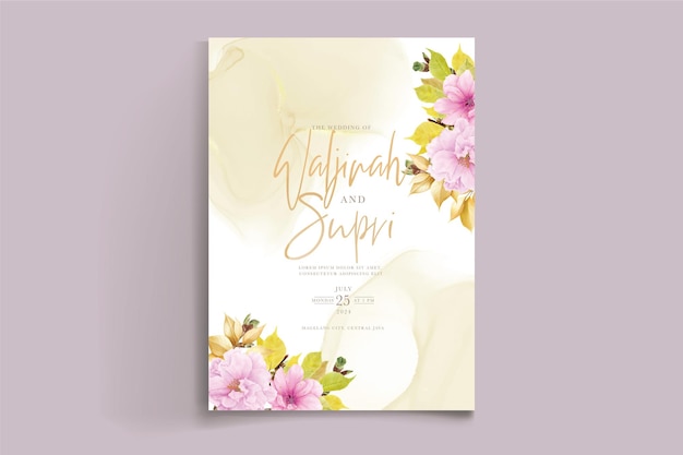 Elegant cherry blossom background card design