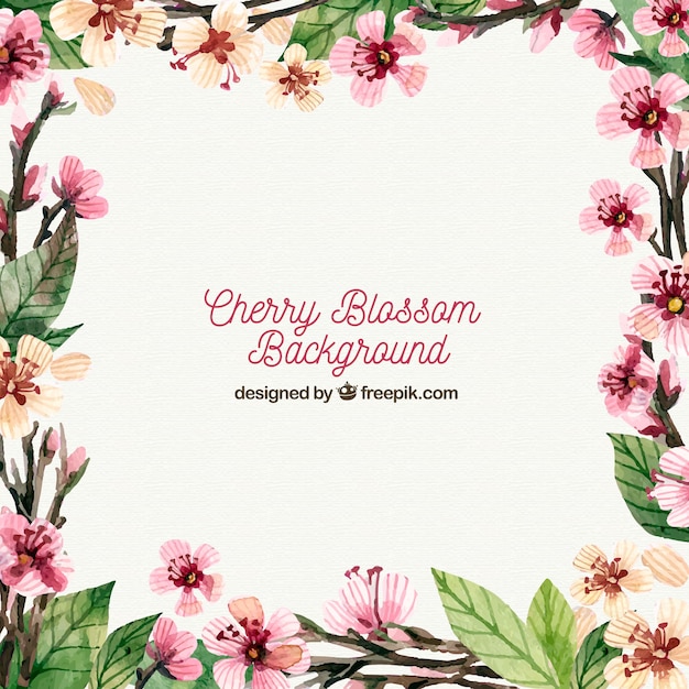 Free vector elegant cherry blossom background