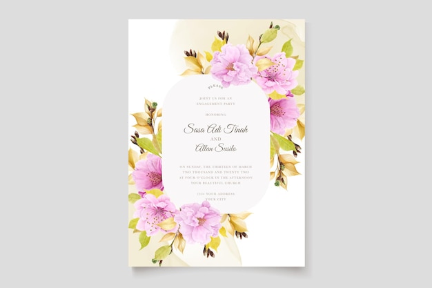 Free vector elegant cherry blossom card design