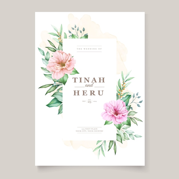 Elegant cherry blossom wedding invitation theme