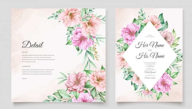Elegant cherry blossom wedding invitation theme