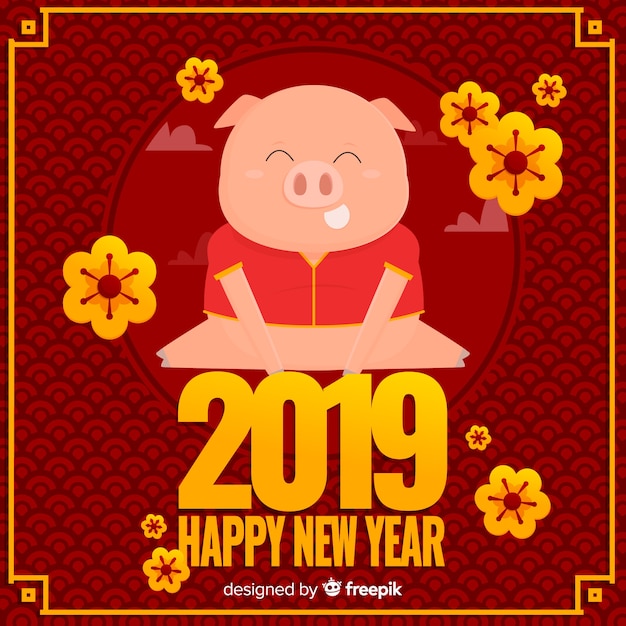 Vettore gratuito elegante sfondo cinese di nuovo anno