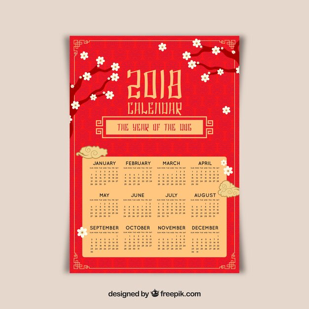 Elegant chinese new year calendar