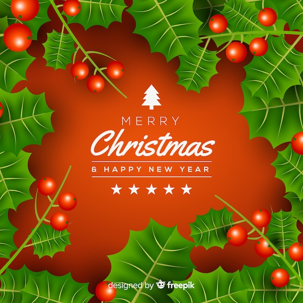 Elegant christmas background with flat design