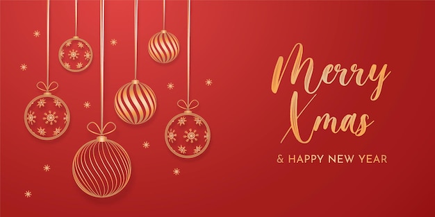 Elegant christmas background with golden decoration