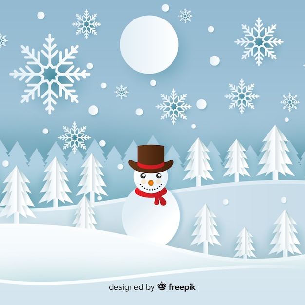 Elegant christmas background with paper style