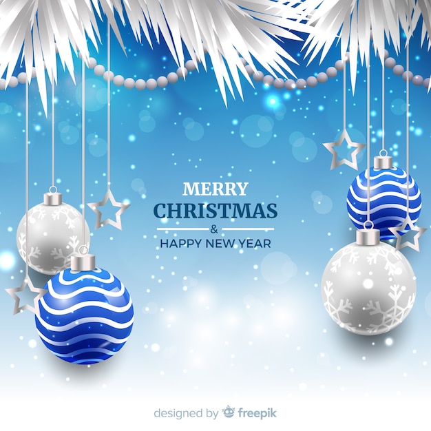 Elegant christmas background with realistic design
