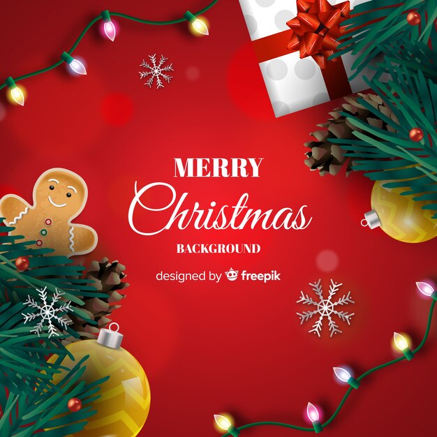 Elegant christmas background with realistic design