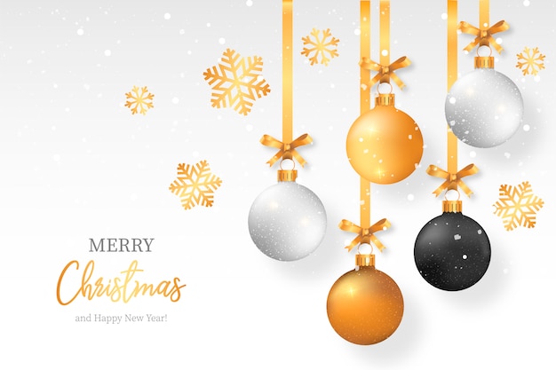 Elegant Christmas Background with Stylish Christmas Balls