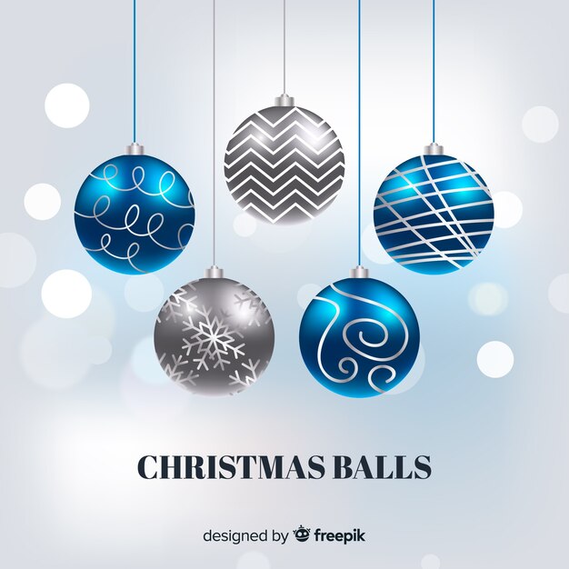 Elegant christmas ball collection with realistic design