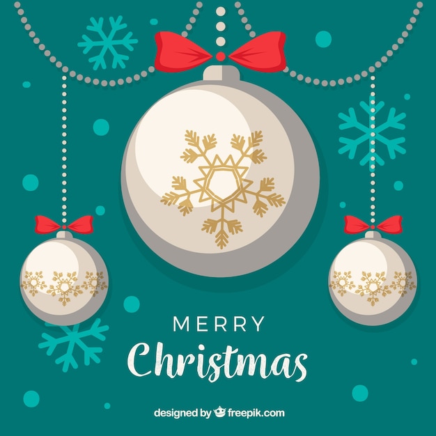 Free vector elegant christmas balls with flat design