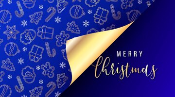 Elegant christmas banner with open gift wrap paper