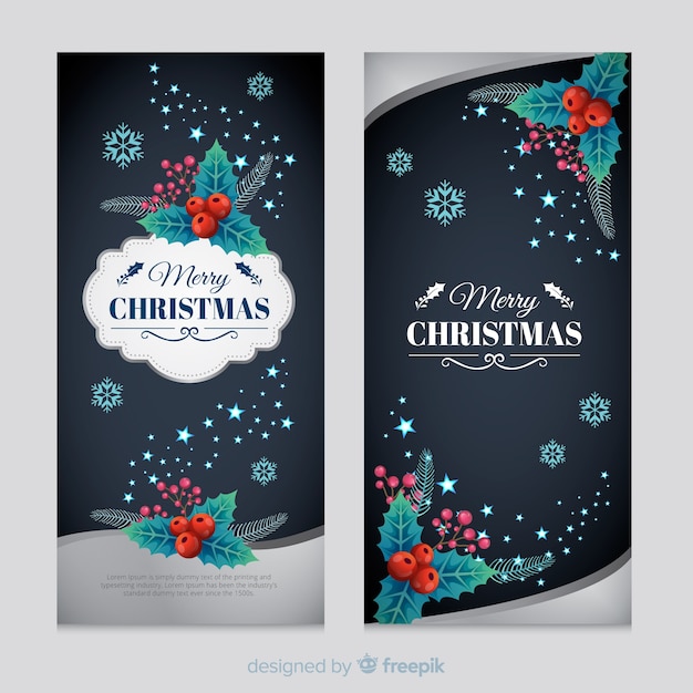 Free vector elegant christmas  cards