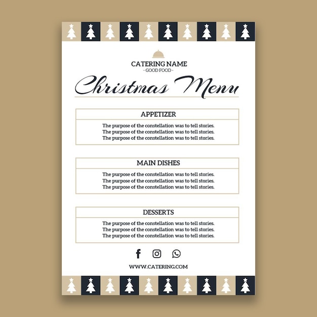 Elegant christmas catering menu