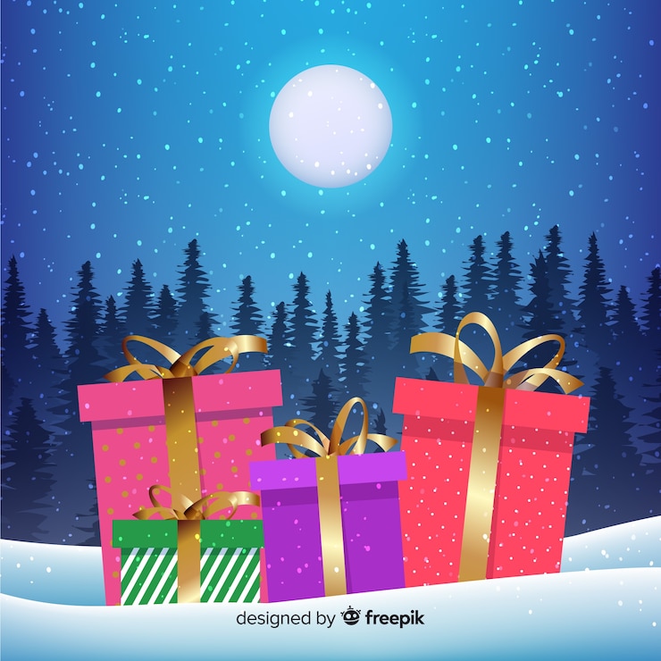 Free Vector elegant christmas composition with realistic design