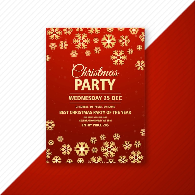 Elegant christmas party flyer temeplate 