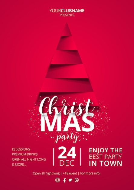 Free vector elegant christmas poster template