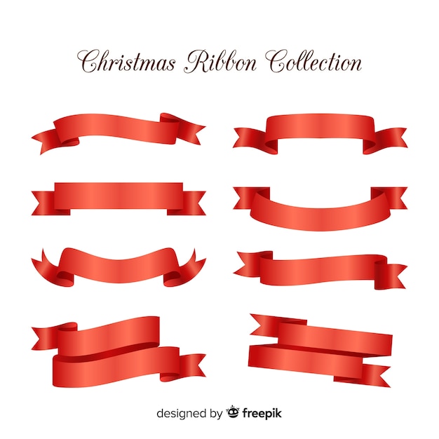 Elegant christmas ribbons with realistic design