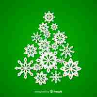 Free vector elegant christmas tree background made of ornaments