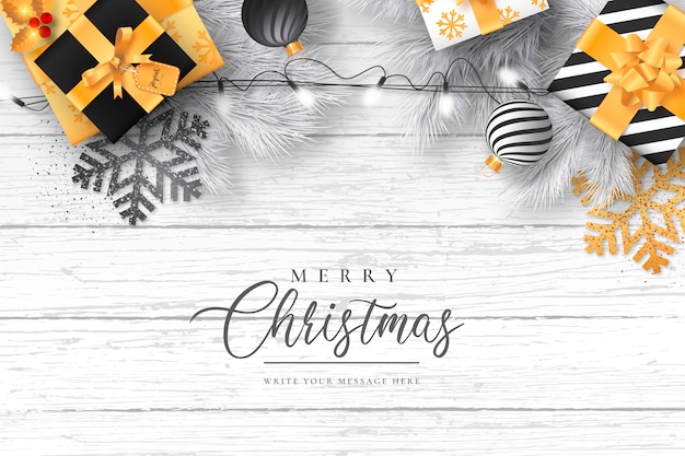 Free vector elegant christmas with modern decoration