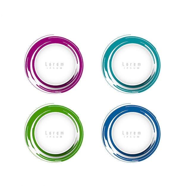 Elegant Circular Design Elements with Text Space – Free Vector Templates