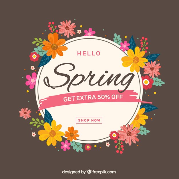 Elegant circular spring sale background