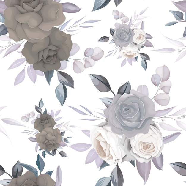 elegant classy dark floral seamless pattern