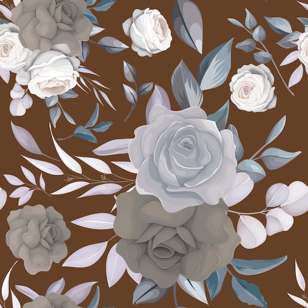 elegant classy dark floral seamless pattern