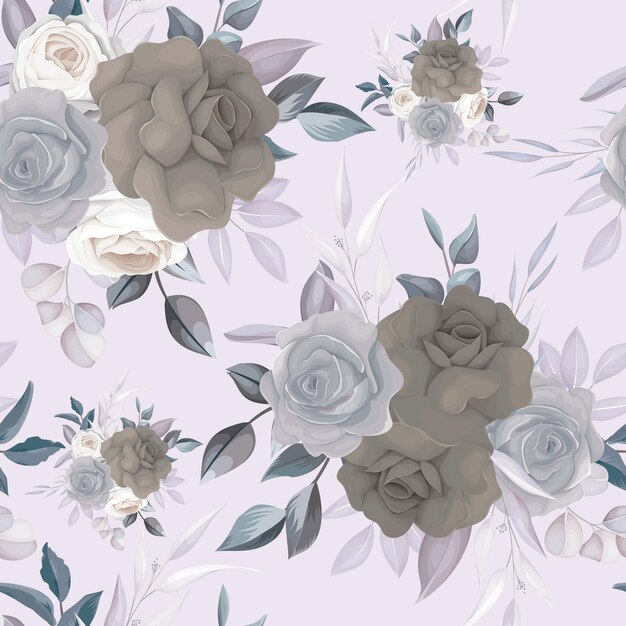 elegant classy dark floral seamless pattern