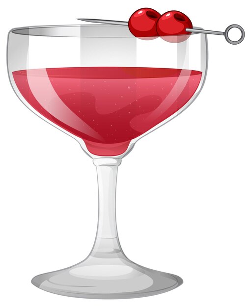 Free vector elegant cocktail with cherry garnish