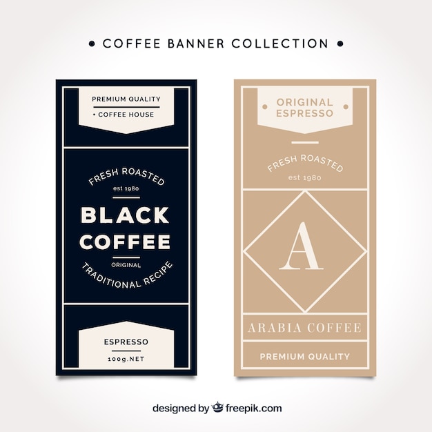 Free vector elegant coffee banners