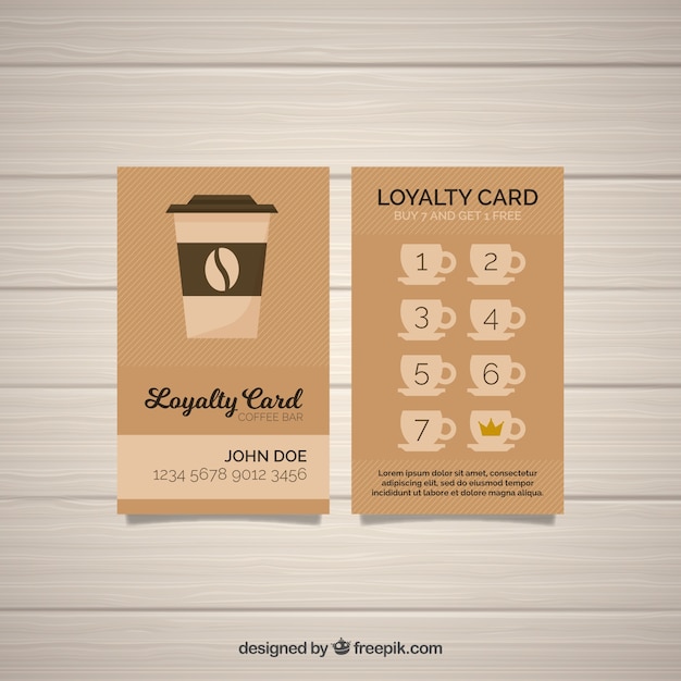 Elegant coffee shop loyalty card template